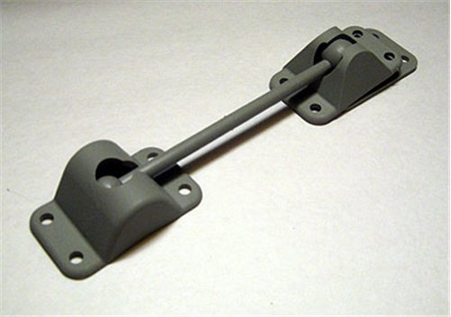 6" BALL STYLE DOOR HOLD BACK, KEEPER, HOLDBACK - GRAY PLASTIC, BALL HANDLE