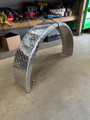 ALUMINUM FENDER ATP 7X36X20 SINGLE AXLE, LEGEND STYLE, ADP, TREAD PLATE, DIAMOND PLATE