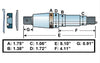 TIEDOWN TORSION AXLE SPINDLE, BOLT ON, 1-3/8" X 1-1/16" TAPERED