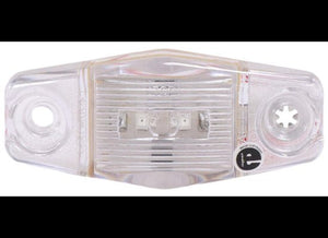 MINI RED LED CLEARANCE OR SIDE MARKER LIGHT, 2 DIODE, CLEAR LENS 2-1/2"Lx1-1/8"W