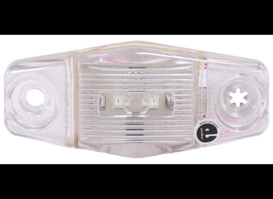 MINI RED LED CLEARANCE OR SIDE MARKER LIGHT, 2 DIODE, CLEAR LENS 2-1/2"Lx1-1/8"W
