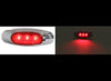 MICRO-FLEX LED MARKER LIGHT W/ CHROME BEZEL, 3 DIODE LED, RED LENS , 4-3/16" x 1-3/8" OVAL