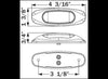 MICRO-FLEX LED MARKER LIGHT W/ CHROME BEZEL, 3 DIODE LED, RED LENS , 4-3/16" x 1-3/8" OVAL