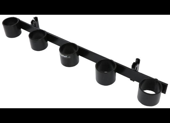 BROPHY 5 SLOT TOOL RACK FOR E-TRACK OR X-TRACK - BLACK POWDER COATED STEEL