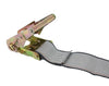 2" E-TRACK RATCHET STRAP WITH WIRE J HOOK, GRAY, 16' LENGTH, 500lbs WLL