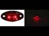 DRAGON'S EYE LED CLEARANCE OR MARKER LIGHT, RED, OVAL, 2 DIODE, 2 WIRE, 2-5/8"L X 1-1/4" W