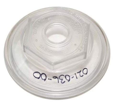 DEXTER REPLACEMENT OIL CAP, THREADED, CLEAR, 9K-15K 3.984" O.D