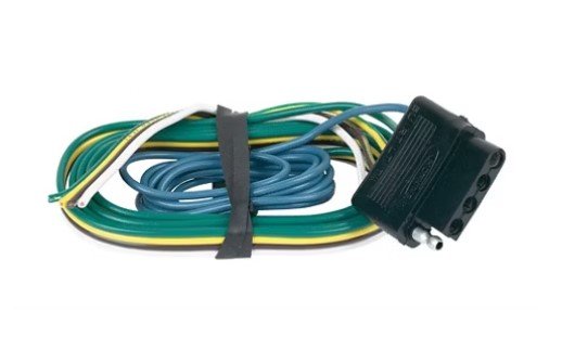 5-WAY, 5-FLAT TRAILER ELECTRICAL HARNESS, TRAILER END, 12" WIRES