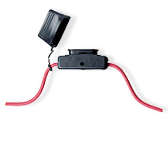 ATC - FLAT BLADE TYPE FUSE HOLDER, 30 AMP, WITH 4" WIRE LEADS RED WIRE