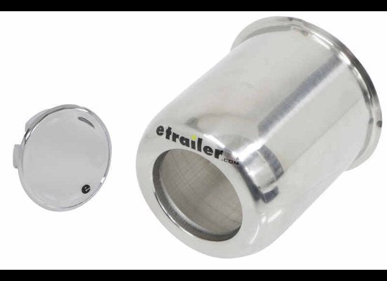 LIONSHEAD TRAILER WHEEL CENTER CAP WITH SNAP IN PLUG - 3.19" PILOT - STAINLESS STEEL