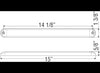 THINLINE LED UTILITY BAR , REVERSE , WHITE, 11 DIODES - CLEAR LENS 15"X1-3/8"