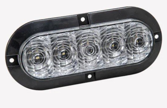 TECNIQ LED REVERSE LIGHT, WHITE, 6 DIODE - SURFACE MOUNT 6" OVAL