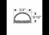 STEELE RUBBER HALF ROUND SEAL FOR TRAILERS AND RVS - STICK ON, 15'L X 9/16" T