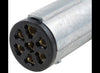 7-WAY HD ROUND TRAILER SIDE, 7 WAY 7-POLE PIN CONNECTOR, DIE CAST ZINC, W/ CABLE GUARD