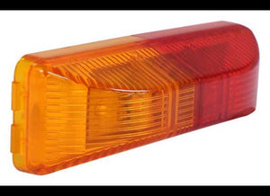 LED TRAILER FENDER LIGHT - 2 DIODES, AMBER AND RED LENS, CLEARANCE / MARKER 3-7/8" X 1-1/4"