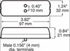 LED TRAILER FENDER LIGHT - 2 DIODES, AMBER AND RED LENS, CLEARANCE / MARKER 3-7/8" X 1-1/4"