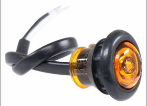 TecNiq Mini Clearance Marker 3/4" Round Amber Lens LED w/ Pigtail & Grommet 9" Bullet Light