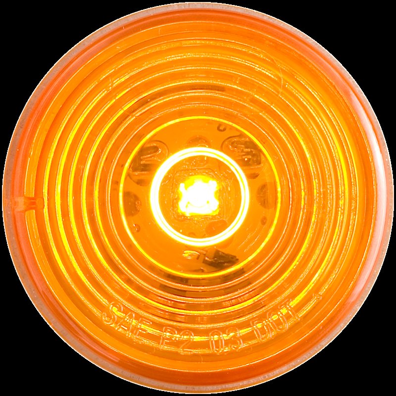 2" ROUND CLEARANCE SIDE MARKER TRAILER LIGHT - AMBER LENS LED 1 DIODE