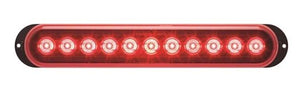 LED TRAILER COMBINATION TAIL LIGHT, STT - RED LENSE, 11 DIODE, 13-1/4" X 2-1/8"X1-7/16"