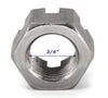 SUSPENSION HARDWARE HEX CASTLE NUT 3/4"-16, 6 SLOT, FOR SUSPENSION OR SPINDLE 10K GENERAL DUTY