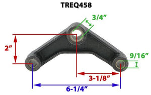 EQ-458 CURVED EQUALIZER FOR 1-3/4" DOUBE EYE SPRING, 6-1/4" LONG , 3/4" CENTER HOLE