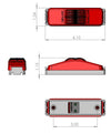 4" X 1.25"X1.15" RECTANGLE RED MARKER LIGHT, 2 PIN, 1 DIODE LED