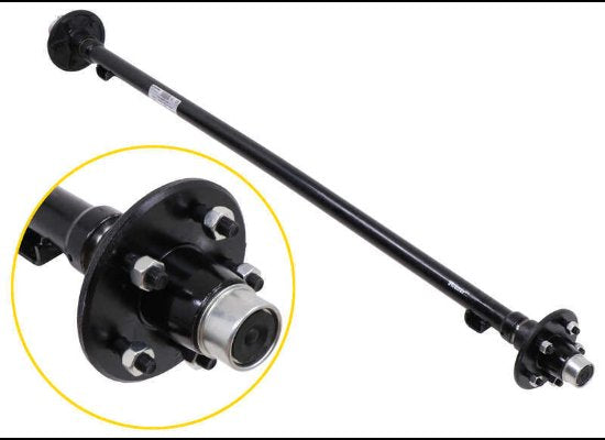 D35 DEXTER 3.5K AXLE, IDLER HUBS, 5X4.5 HF 93" , SC - NA WELD ON PERCHES, STRAIGHT, EZ-LUBE