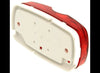 BULLSEYE RED LENS CLEARANCE OR SIDE MARKER LIGHT, RECTANGLE 4" X 2" , INCANDESCENT, 2 BULB