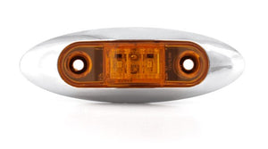 LEGEND STYLE TRAILER MARKER CLEARANCE LIGHT, CHROME BEZEL, AMBER LED, 2 DIODE, BULLET CONNECTOR