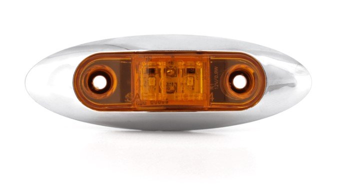 LEGEND STYLE TRAILER MARKER CLEARANCE LIGHT, CHROME BEZEL, AMBER LED, 2 DIODE, BULLET CONNECTOR