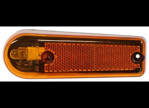 AMBER TEARDROP MARKER LIGHT W/REFLECTOR, 5-3/8"X1-13/16" , INCANDESCENT 1 BULB
