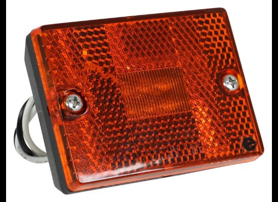 2-7/8"X2-1/8" SQUARE LED CLEARANCE OR SIDE MARKER LIGHT, AMBER, 6 DIODE