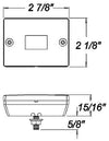 2-7/8"X2-1/8" SQUARE LED CLEARANCE OR SIDE MARKER LIGHT, AMBER, 6 DIODE