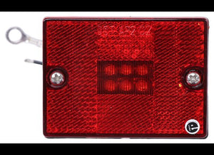 2-7/8"X2-1/8" SQUARE LED CLEARANCE OR SIDE MARKER LIGHT, RED, 6 DIODE