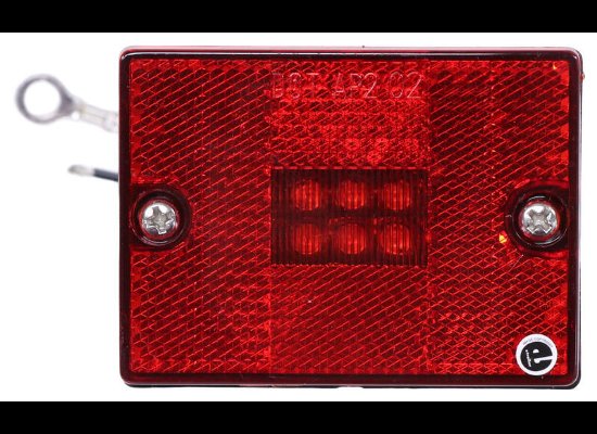 2-7/8"X2-1/8" SQUARE LED CLEARANCE OR SIDE MARKER LIGHT, RED, 6 DIODE