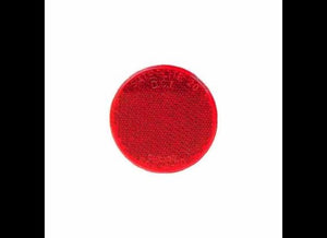 RED ROUND REFLECTOR 2-3/8" DIAMETER, ADHESIVE BACKED, 2.35"