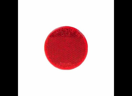 RED ROUND REFLECTOR 2-3/8" DIAMETER, ADHESIVE BACKED, 2.35"