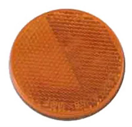 AMBER ROUND REFLECTOR 2-3/8" DIAMETER, ADHESIVE BACKED, 2.35"
