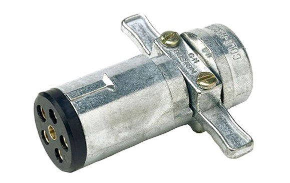 6-WAY 6-POLE ROUND TRAILER SIDE, PIN CONNECTOR, DIE CAST ZINC
