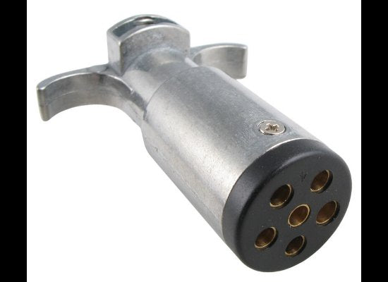 6-WAY ROUND TRAILER SIDE, 6 WAY 6-POLE PIN CONNECTOR, DIE CAST ZINC