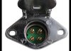POLLAK METAL 4-WAY ROUND, CHROME, TRAILER CONNECTOR SOCKET - VEHICLE END