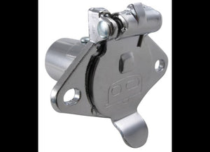 POLLAK METAL 4-WAY ROUND, CHROME, TRAILER CONNECTOR SOCKET - VEHICLE END