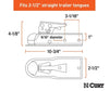 CURT 2" BALL STRAIGHT-TONGUE COUPLER, W/ POSI-LOCK, 3.5K ZINC COATED, 2-1/2" CHANNEL