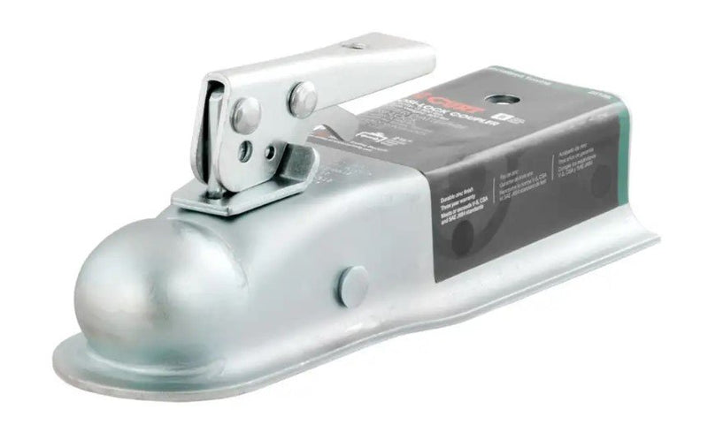 CURT 2" BALL STRAIGHT-TONGUE COUPLER, W/ POSI-LOCK, 3.5K ZINC COATED, 2-1/2" CHANNEL