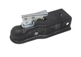 RAM 2" BALL TRAILER COUPLER, TRIGGER LATCH, 5K BLACK OILY COATING, 3" SQUARE TONGUE