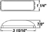 LED CLEARANCE FENDER MARKER LIGHT, CLEAR LENS, RED LED, 3-15/16" X 1-1/4" RECTANGLE, 3 DIODE