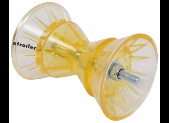 BOW ROLLER ASSEMBLY W/BELLS FOR 4" WIDE BRACKET - 1/2" SHAFT, PVC, AMBER