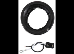 PCV GROMMET FOR 2.5" ROUND CLEARANCE AND SIDE MARKER LIGHTS - FLUSH MOUNT, BLACK W/WIRING 2 PRONG