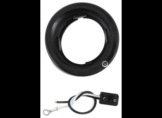 PCV GROMMET FOR 2.5" ROUND CLEARANCE AND SIDE MARKER LIGHTS - FLUSH MOUNT, BLACK W/WIRING 2 PRONG