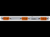 MINI ID LIGHT BAR, AMBER LENS, INCANDESCENT 3 BULB - WHITE BASE, 16-5/8"X1-7/16"